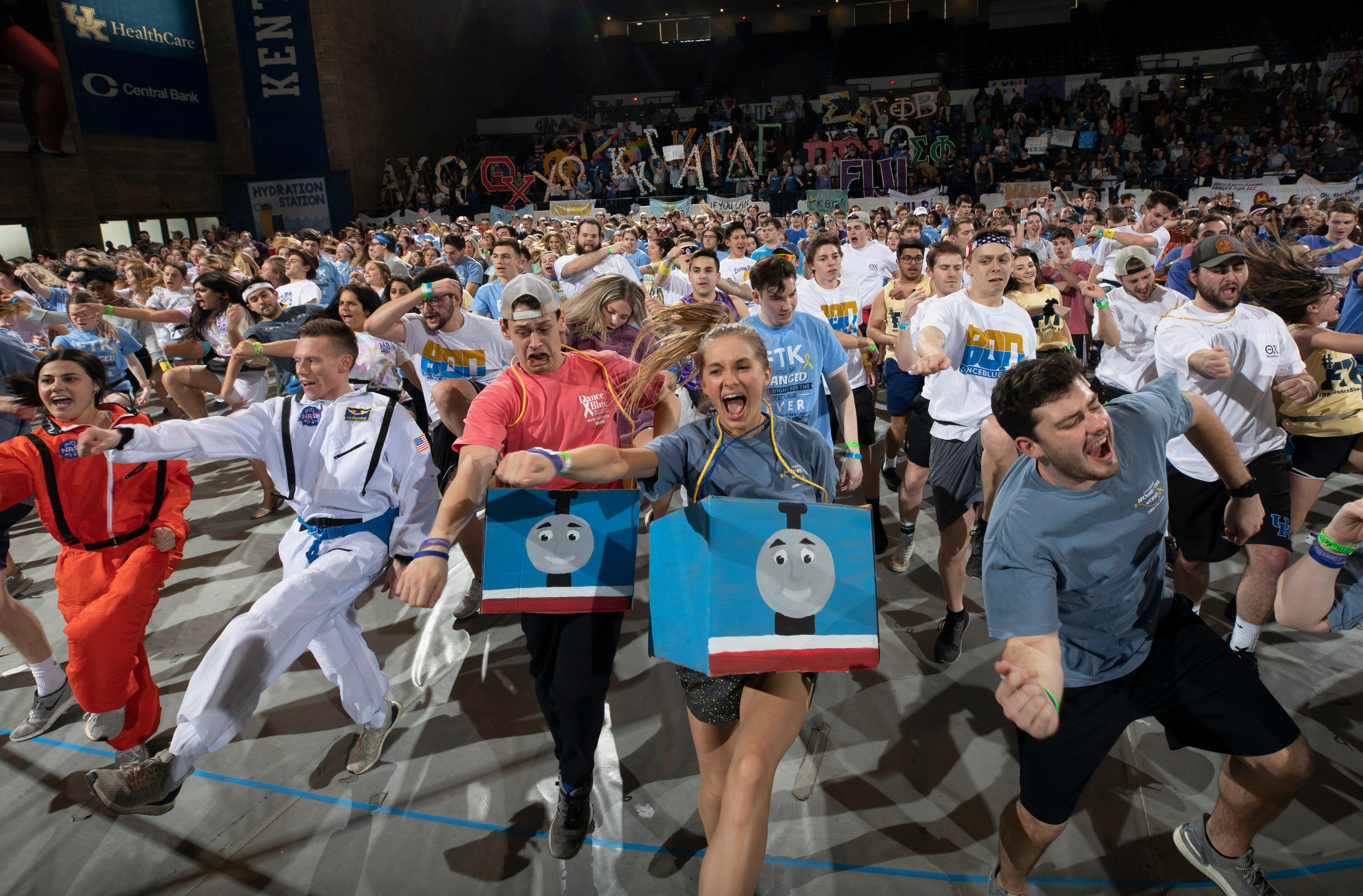 Students dance for charity during the 24 hour dance-a-thon, Dance Blue.