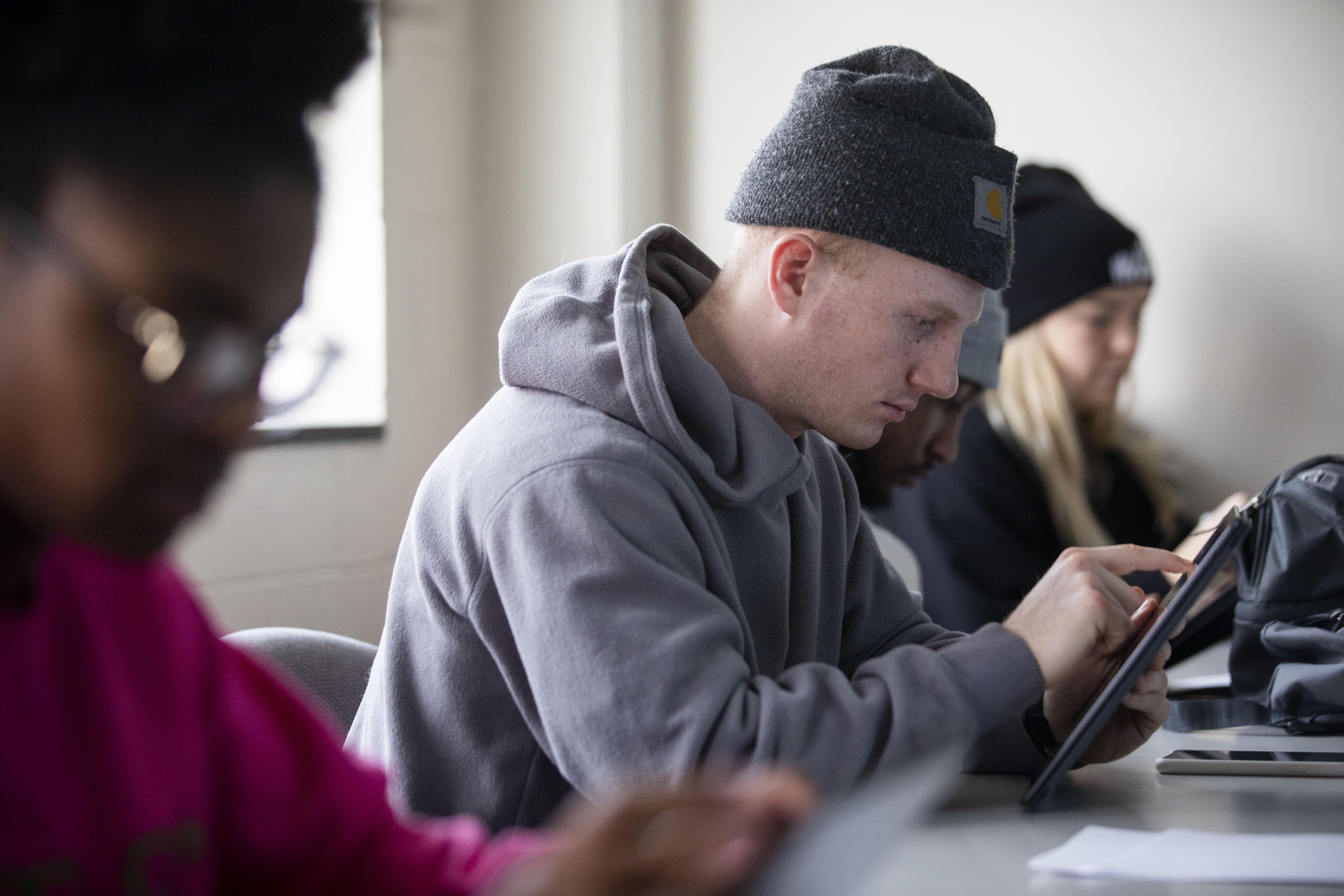 Students using their iPads