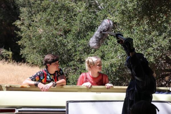 students working on movie set