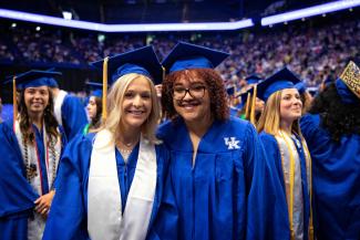 Students pose for a photo at UK's Commencement Ceremony.