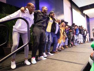 Students on stage at Diversity Leadership Summit
