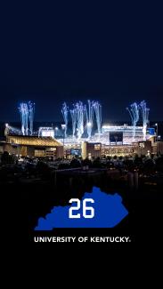 Fireworks over Kroger Field - UK's football stadium - during a packed night football game