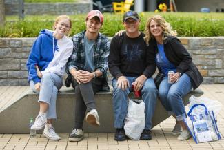 Student and family at Family Weekend