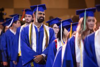 students at graduation medal ceremony