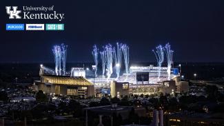 Kroger field at night with fireworks 