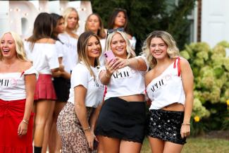 a group of students taking a selfie
