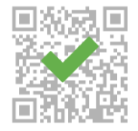 QR code with green checkmark