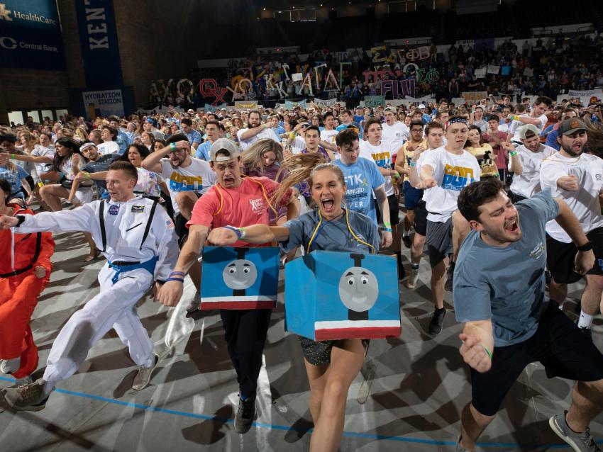 Students dance for charity during the 24 hour dance-a-thon, Dance Blue.