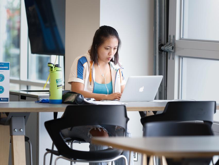 Student with laptop