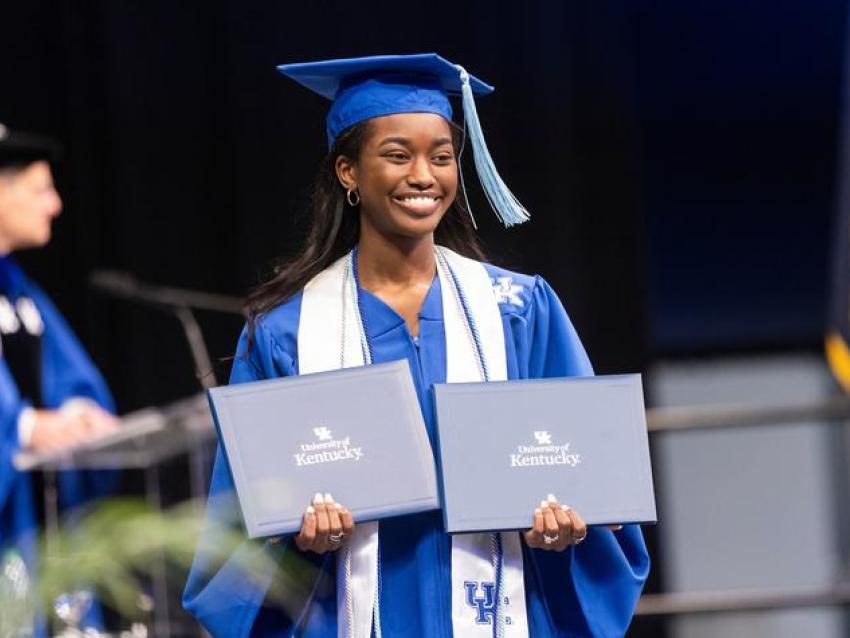 Woman graduating
