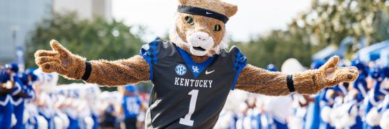Wildcat with arms open wide